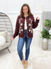 Blooming Along Cardigan - Burgundy Combo