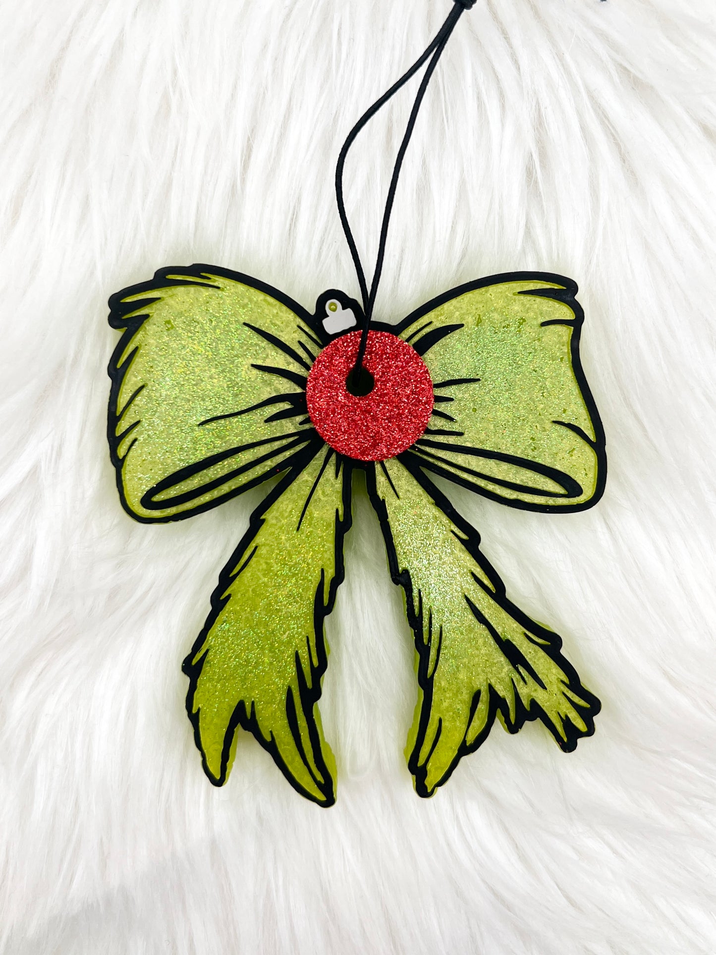 Green Sparkle Bow Freshie