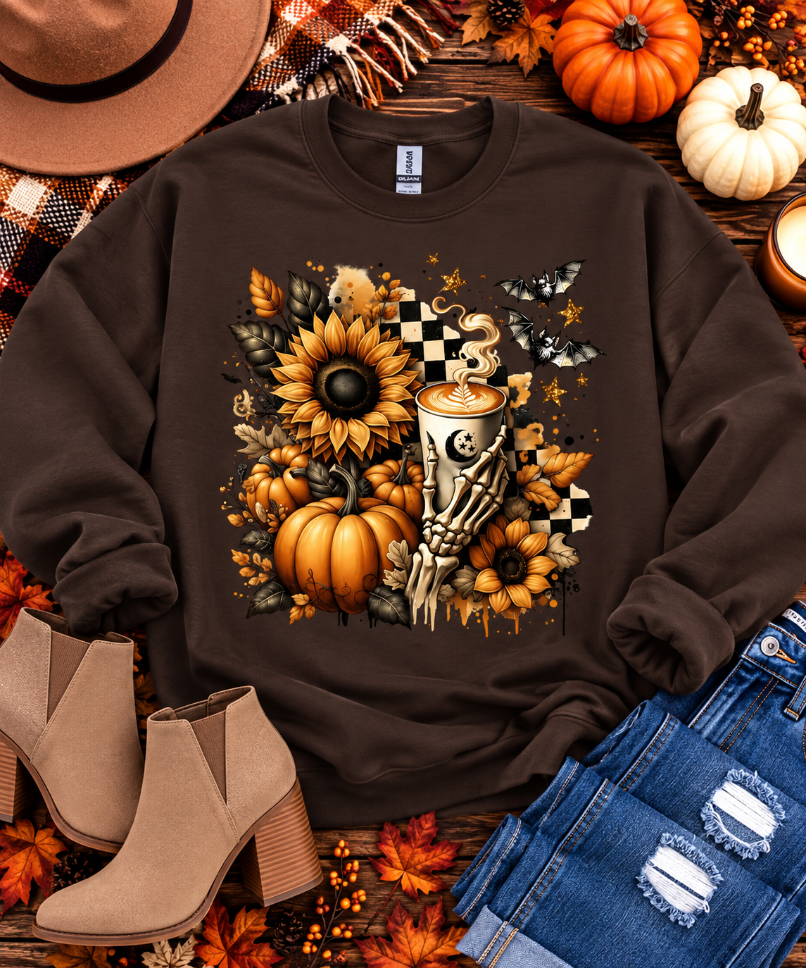 Midnight Brew & Sunflowers Graphic Tee + Sweatshirt