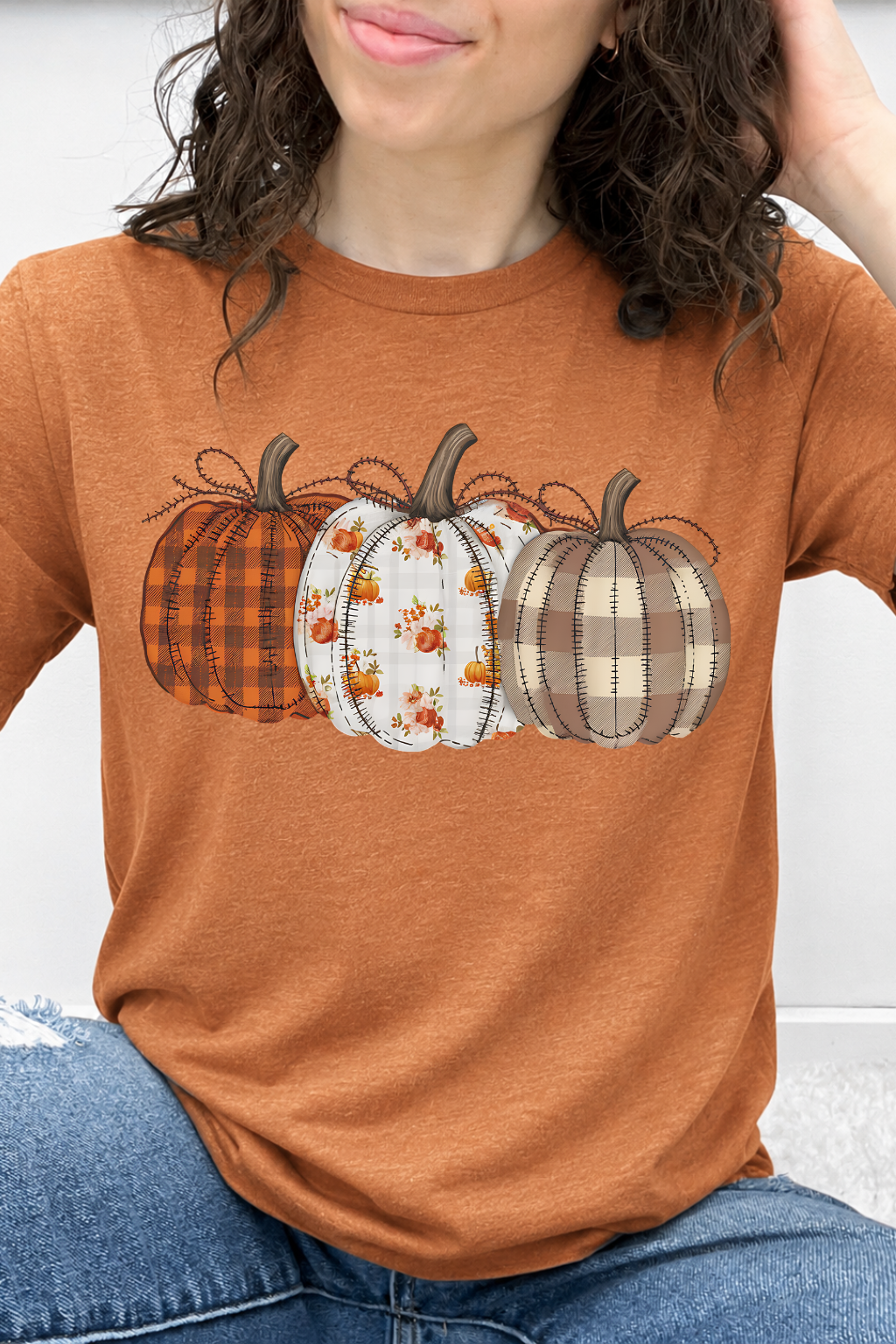 Stitched Pumpkin Trio Graphic Tee