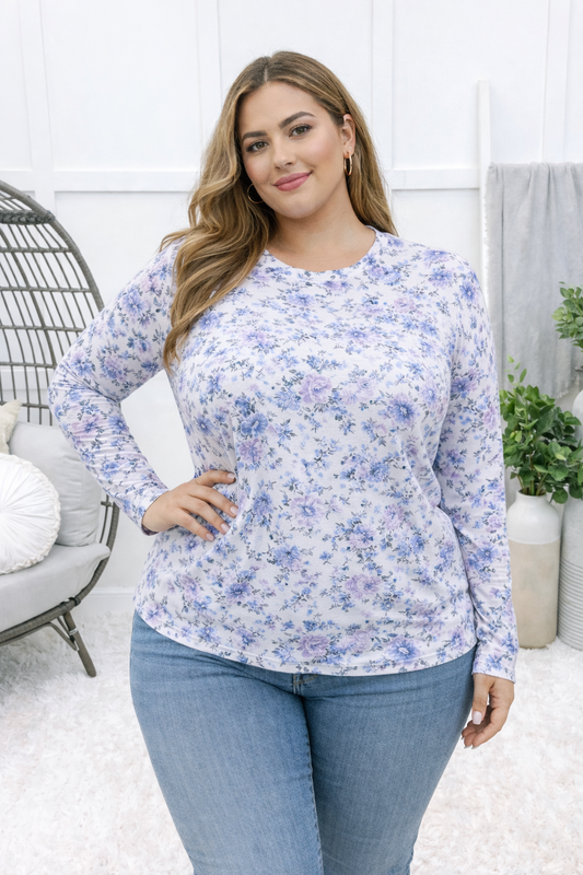 Lavender Petals Mesh Top