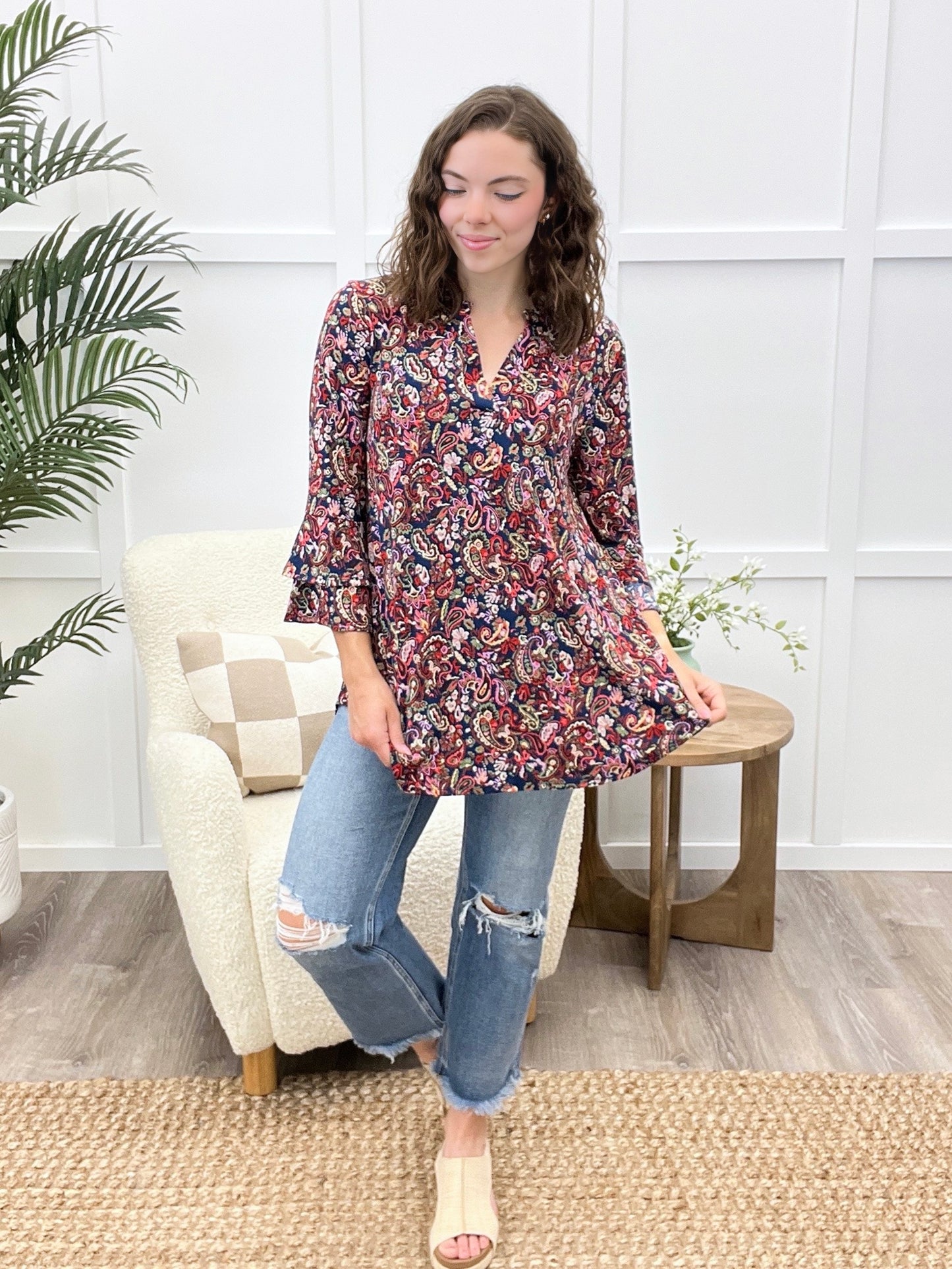 Dear Scarlett Anytime Mood Lizzy Bell Sleeve Top