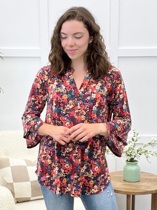 Dear Scarlett Charming Ways Lizzy Bell Sleeve Top