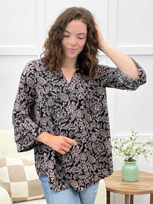 Dear Scarlett Stay Awhile Bell Sleeve Lizzy Top