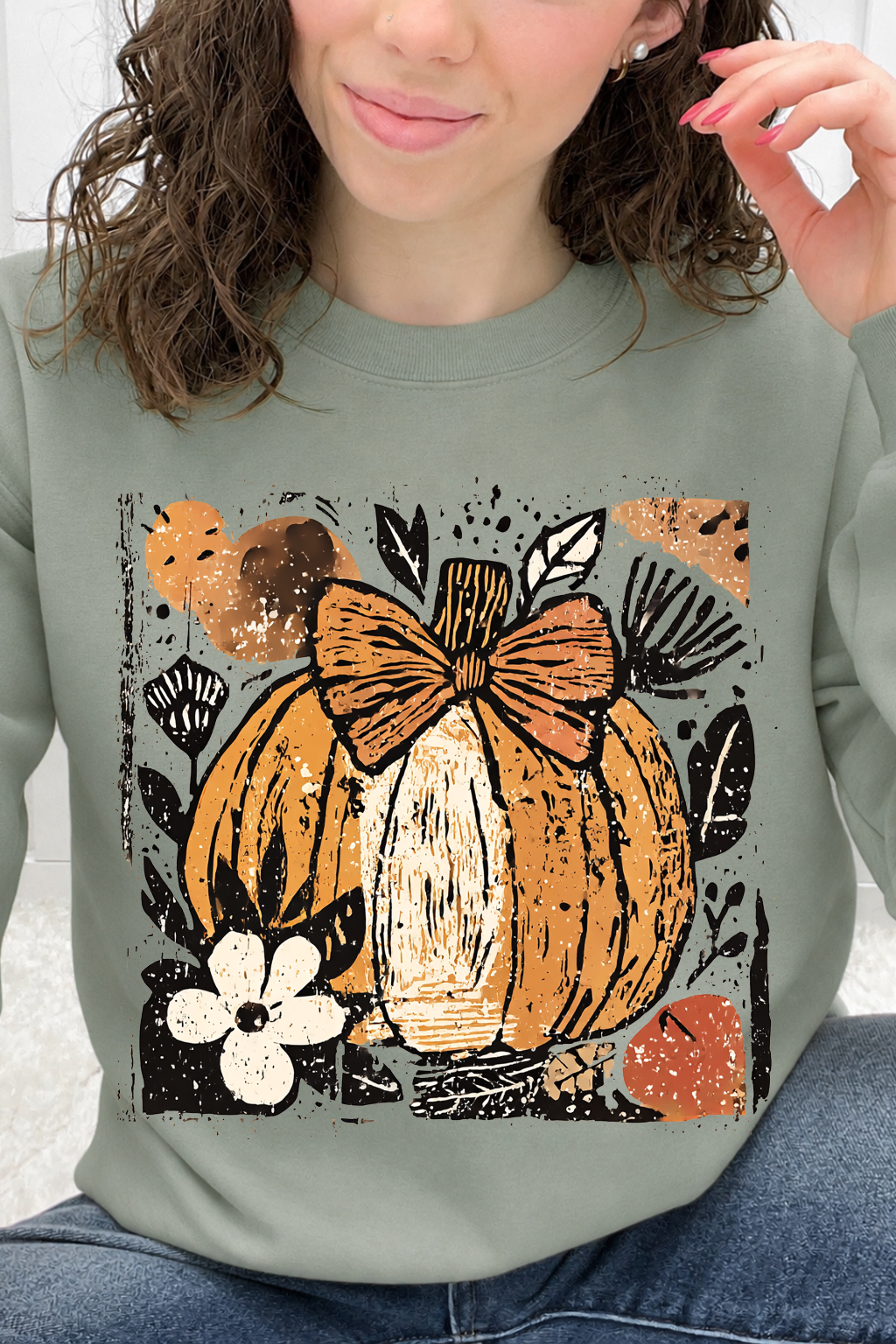 Distressed Pumpkin & Orange Bow Graphic Collection