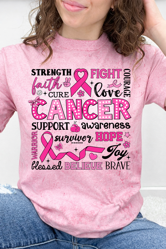 Strength, Fight & Cancer Awareness Word Art Graphic Collection