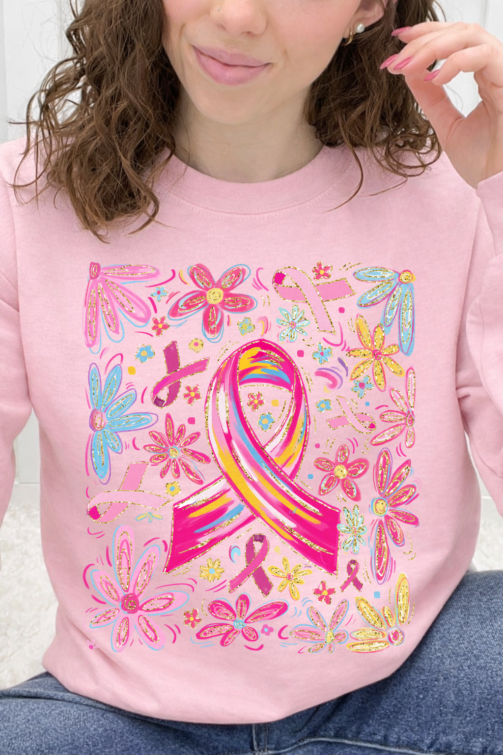 Painted Pink Ribbon & Daisies Graphic Collection