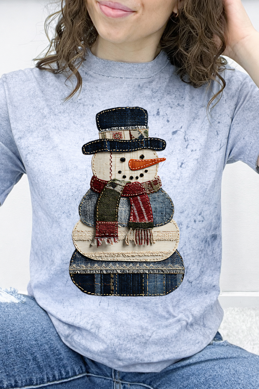 Denim Patchwork Snowman Graphic Collection