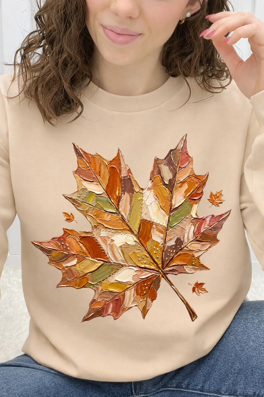Painted Patchwork Maple Leaf Graphic Collection