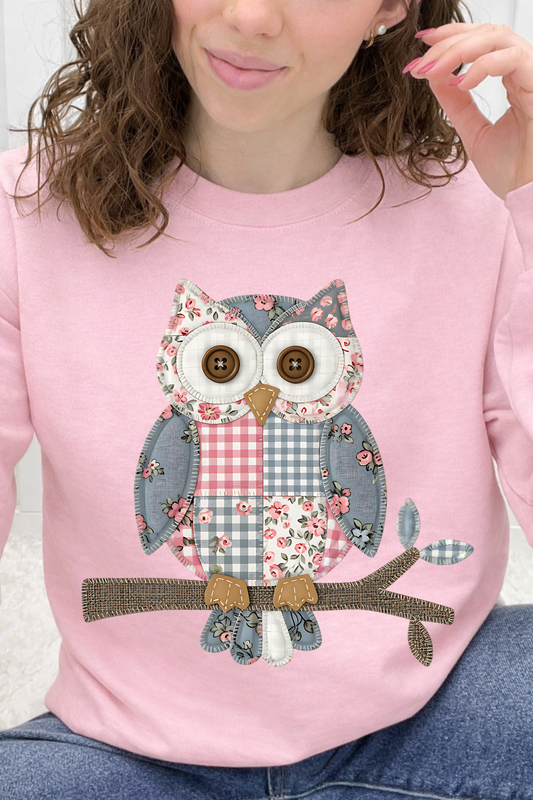 Patchwork Petals & Plaid Owl Graphic Collection