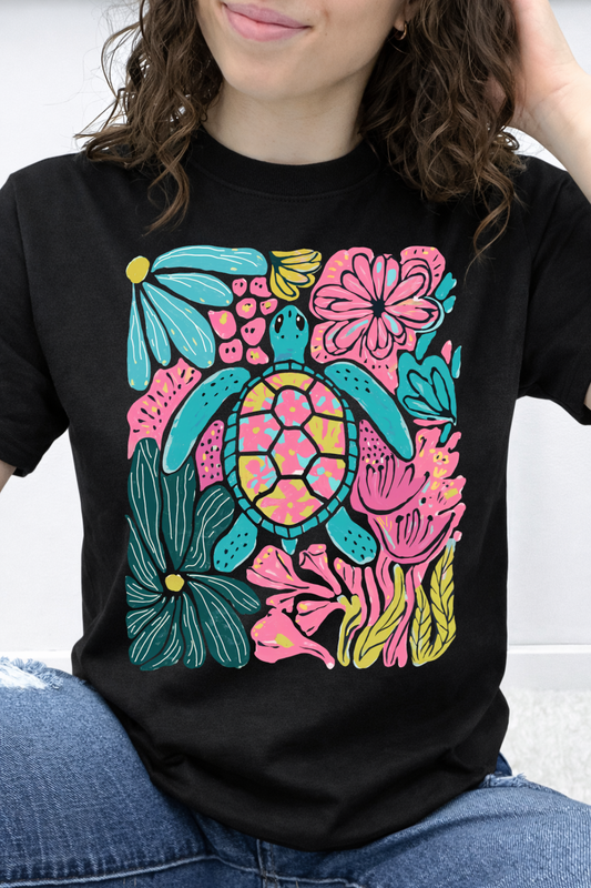 Coastal Turtle Bloom Graphic Collection