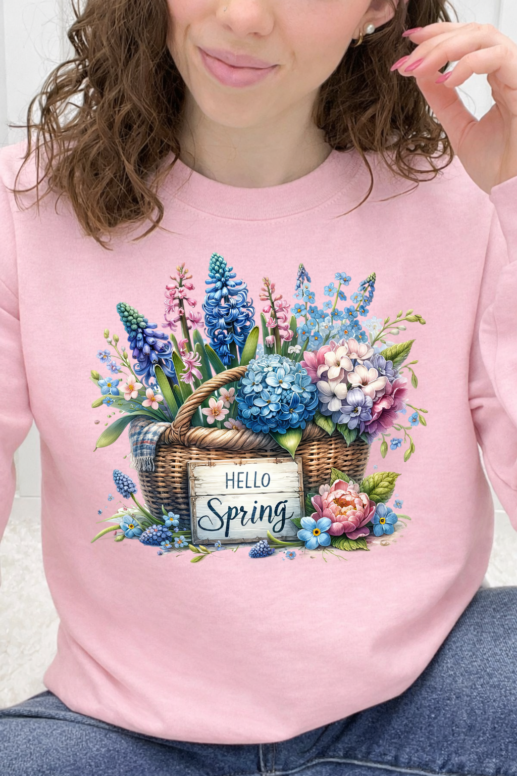 Hello Spring Floral Basket Graphic Collection