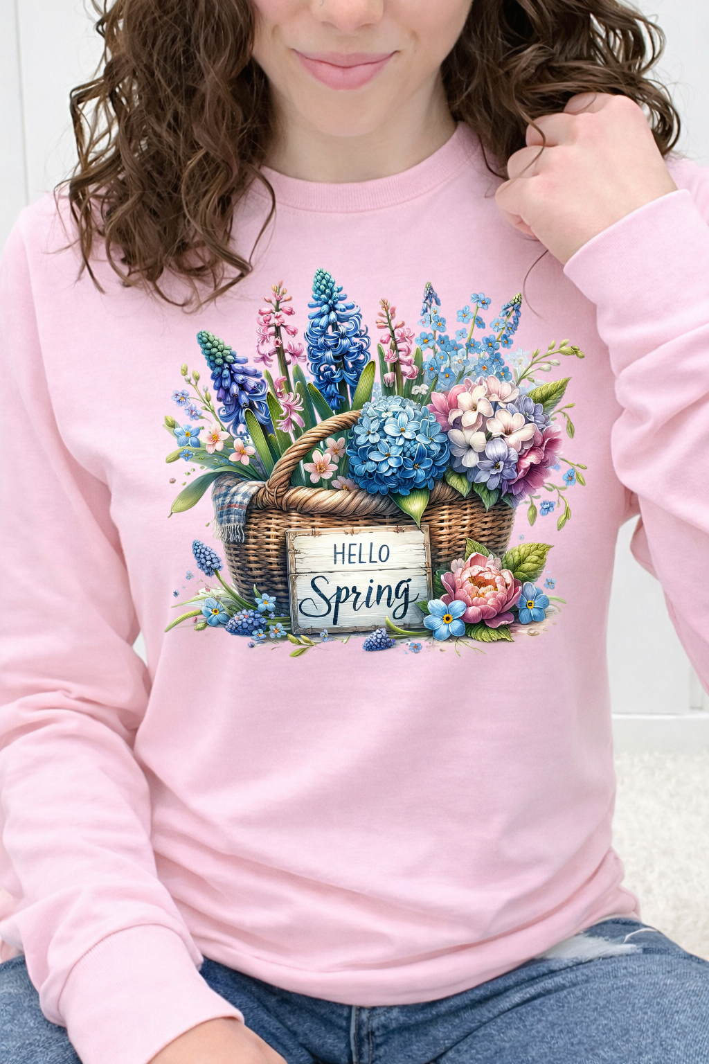 Hello Spring Floral Basket Graphic Collection