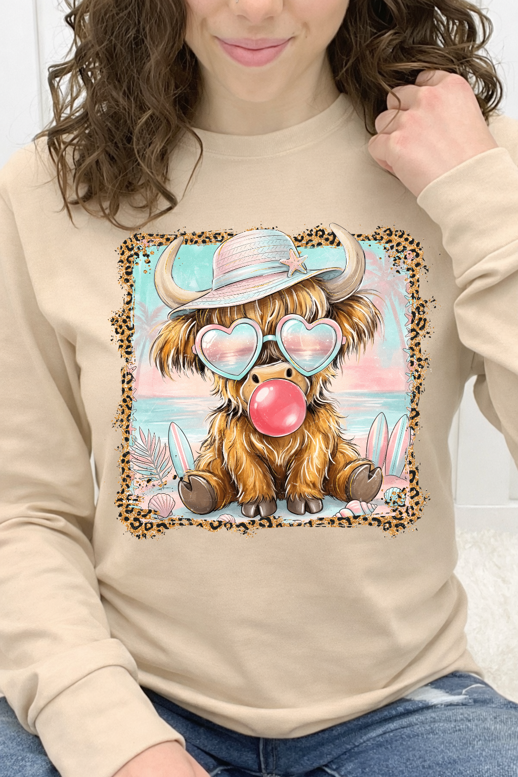 Beach Bum Highland Cow Graphic Collection