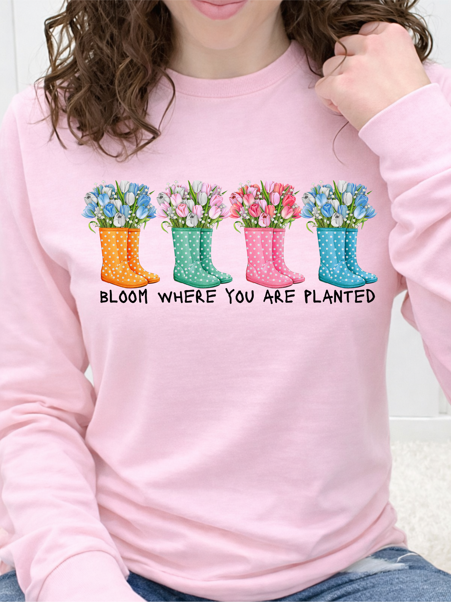 Bloom Where You Are Planted Boots Graphic Collection