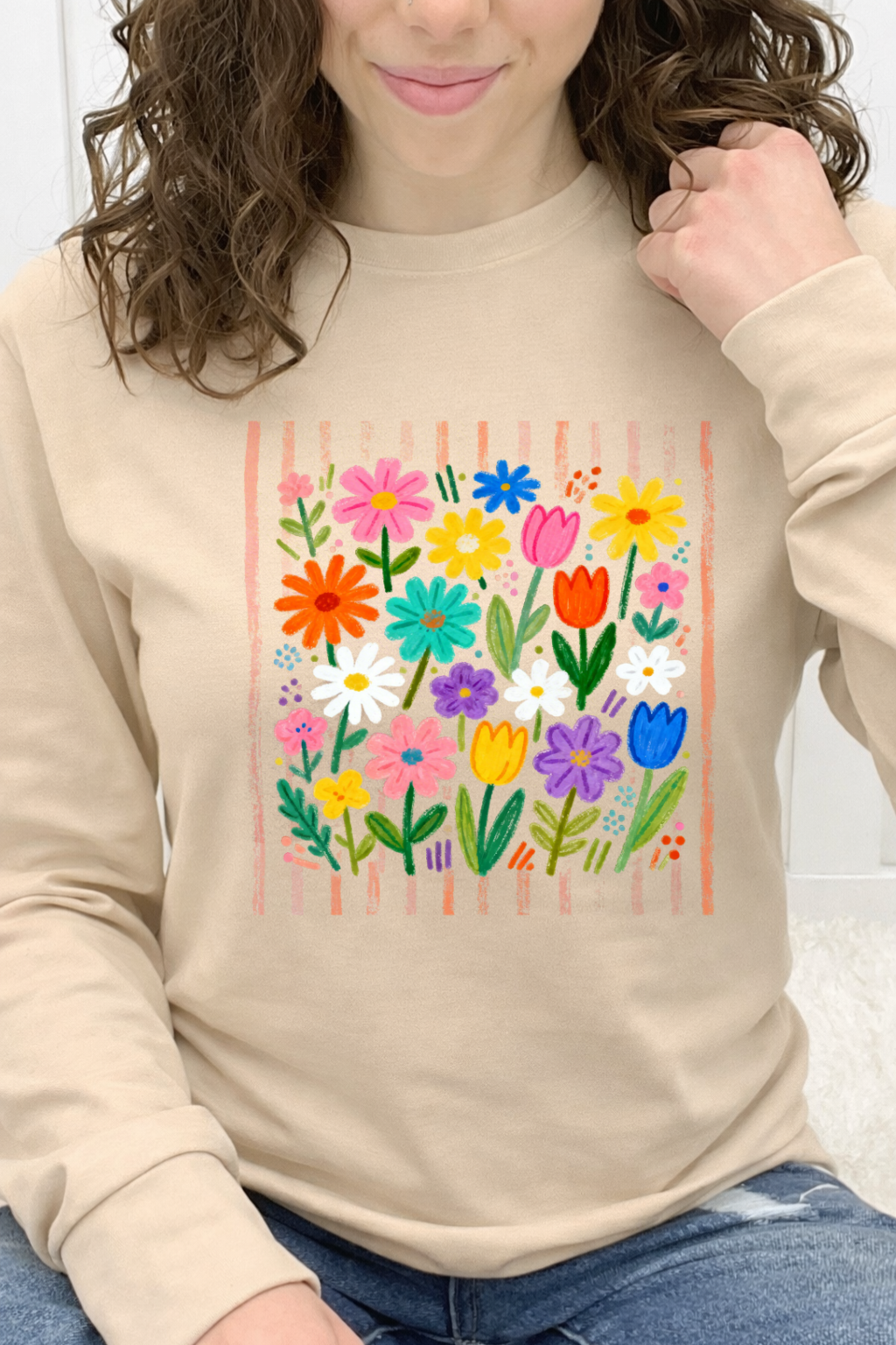 Striped Garden Blooms Graphic Collection