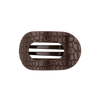 Brown Crocodile Medium Flat Round Hair Clip