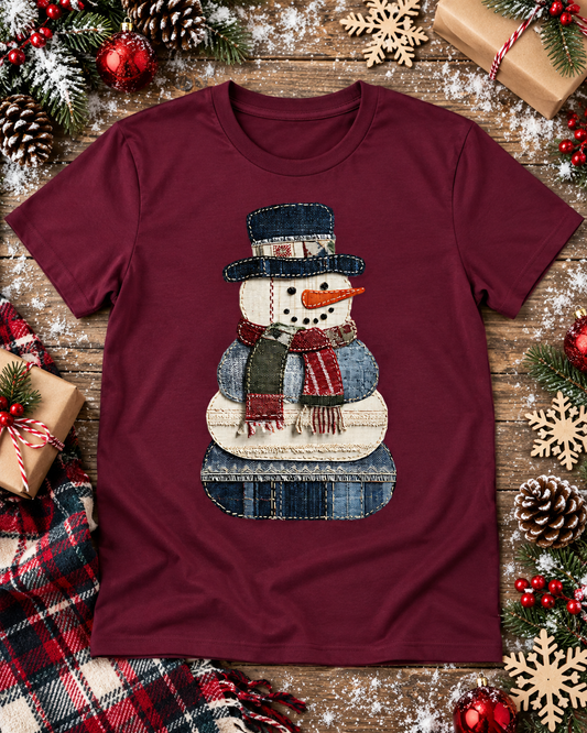 Denim Patchwork Snowman Graphic Collection