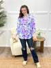 Dear Scarlett Vivid Petals Purple Abstract Tunic Top