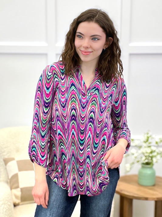 Dear Scarlett Vibrant Waves Tunic Lizzy Top