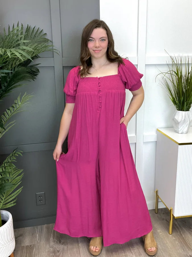 In the Wind Wide Leg Jumpsuit, Pink