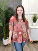 Women's PLUS Mocha Floral Print Oversized Top