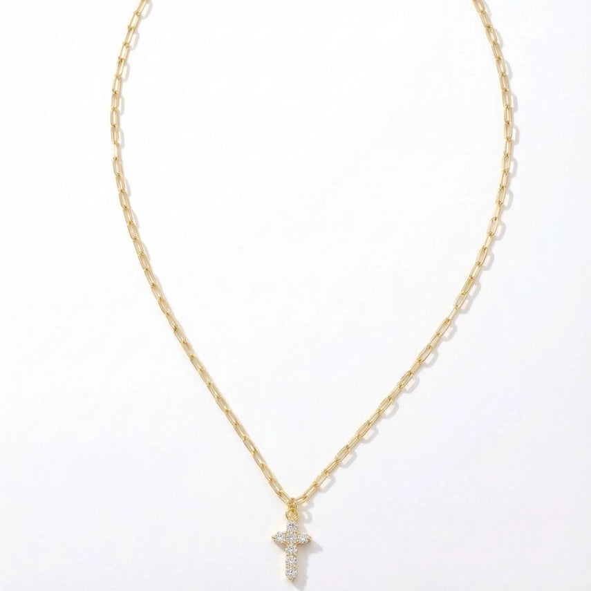 Crystal Cross Pendant Necklace