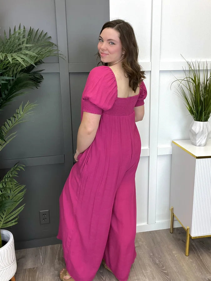 In the Wind Wide Leg Jumpsuit, Pink