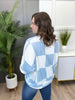 Women's REG/PLUS Blue & White Checkered Long Sleeve Top