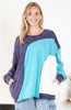 Ocean Breeze Color Block Terry Sweater