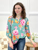 Dear Scarlett Floral Serenity Sage Tunic Top