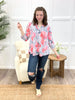 Dear Scarlett Graceful Blossom Gray Floral Tunic Top