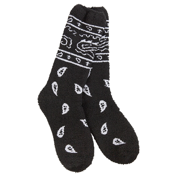 Cozy Crew Bandana Black Socks