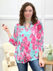 Dear Scarlett Aqua Bloom Tunic Top