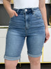 Alyssa High-Rise Denim Bermuda Shorts - Premium Stretch