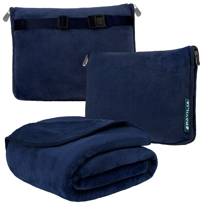 Premium Fleece Travel Blanket Pillow