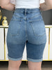 Alyssa High-Rise Denim Bermuda Shorts - Premium Stretch