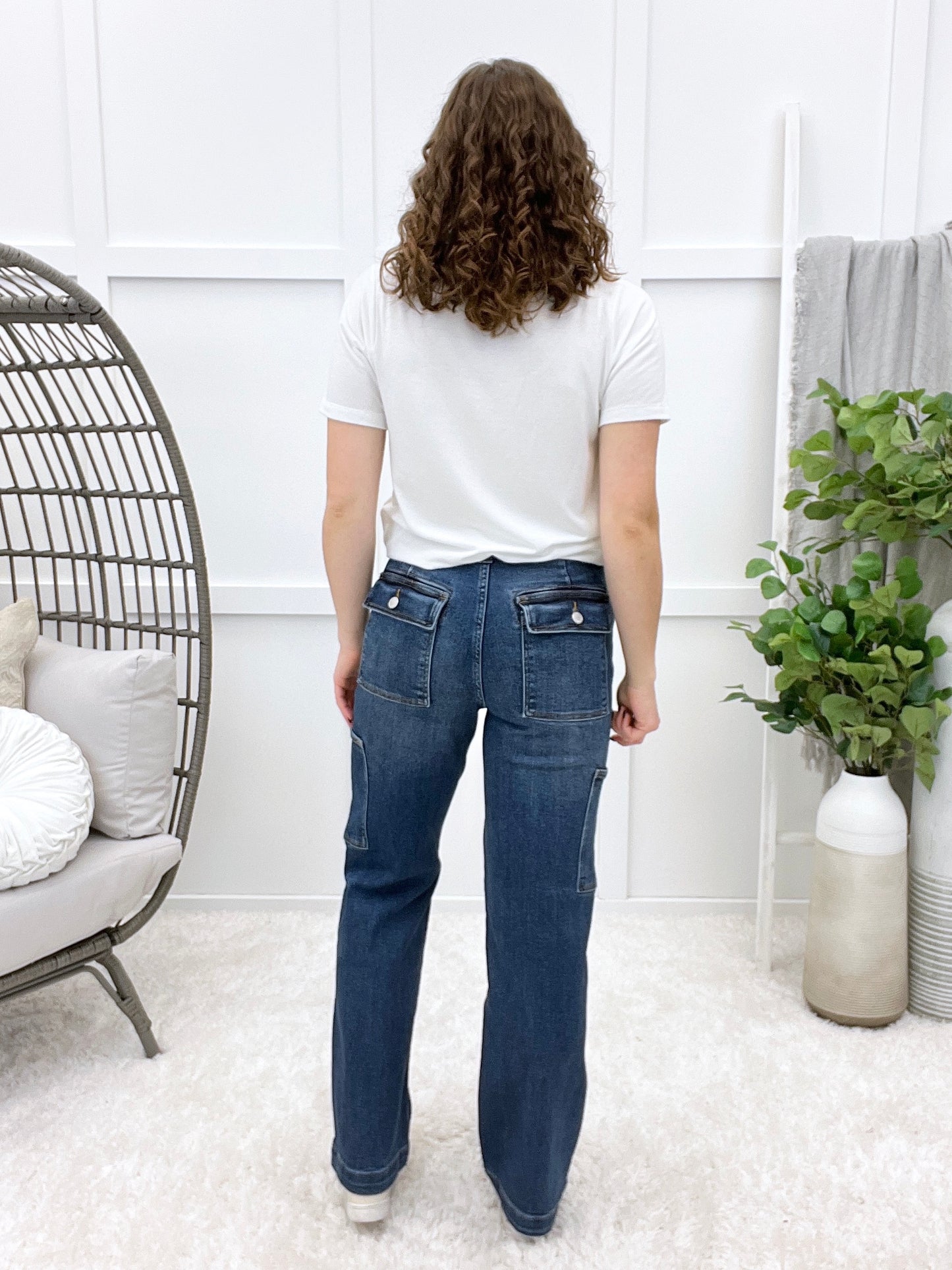 Judy Blue The Claire Wide Leg Cargo Jeans