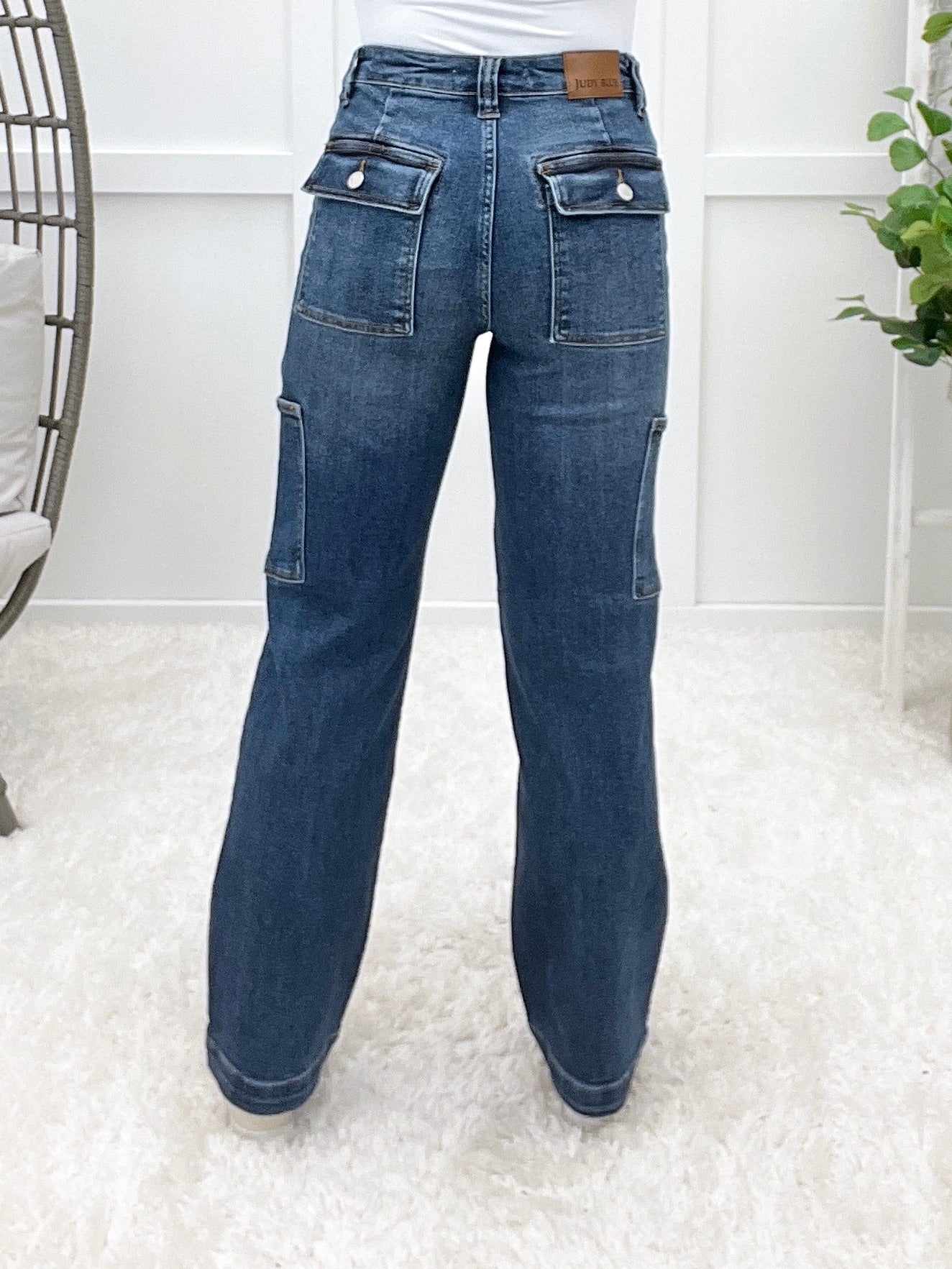 Judy Blue The Claire Wide Leg Cargo Jeans