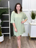 Women's REG/PLUS Sage Short Sleeve T-Shirt Dress
