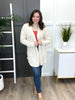 Women's REG/PLUS Solid Urban Ribbed Long Sleeve Open Cardigan, Cream