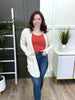 Women's REG/PLUS Solid Urban Ribbed Long Sleeve Open Cardigan, Cream