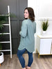 Women's REG/PLUS Solid Urban Ribbed Long Sleeve Open Cardigan, Sage