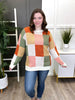 Women's REG/PLUS Multi Color Checker Long Sleeve Knit Top