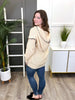 Women's REG/PLUS Taupe Solid Hooded Pullover Sweater Top