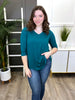 Women's REG/PLUS Solid Teal V-Neck Top