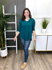 Women's REG/PLUS Solid Teal V-Neck Top