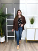 Women's REG/PLUS Brown Button Up Long Sleeve Top