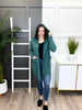 Women's REG/PLUS Green Ribbed Hooded Cardigan