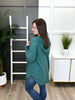 Women's REG/PLUS Green Ribbed Hooded Cardigan